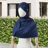 Headscarf Hat with Bright Bead Pleated Design Solid Color Shawl