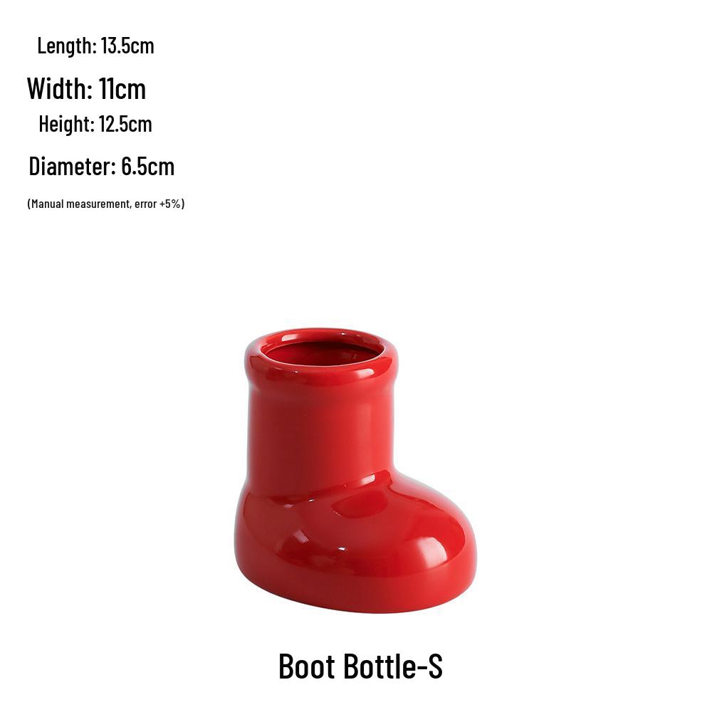 Čínská červená keramická váza ze poloviny století - Novoroční speciální ozdoba pro obývací pokoj nebo svatební aranžmá ze sušených květin