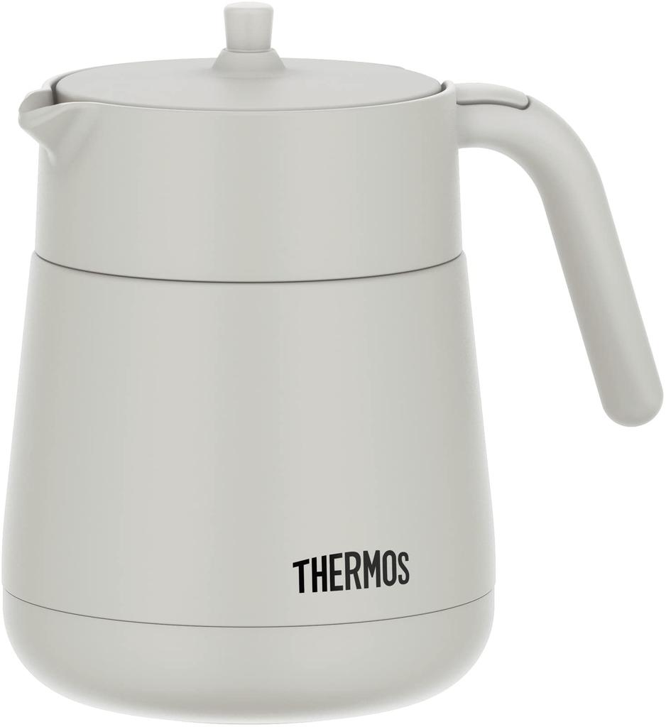 Thermos Vacuum Insulated Teapot with Strainer, 700ml, Light Gray, TTE-700 LGY