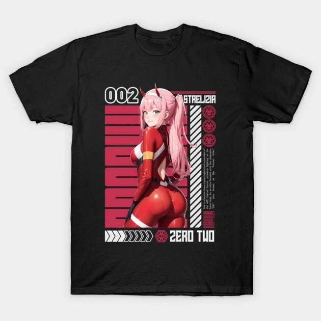 Neon Pulse Zero Two Protocol Anime DARLING In The FRANXX Waifu Black TShirt V4 S