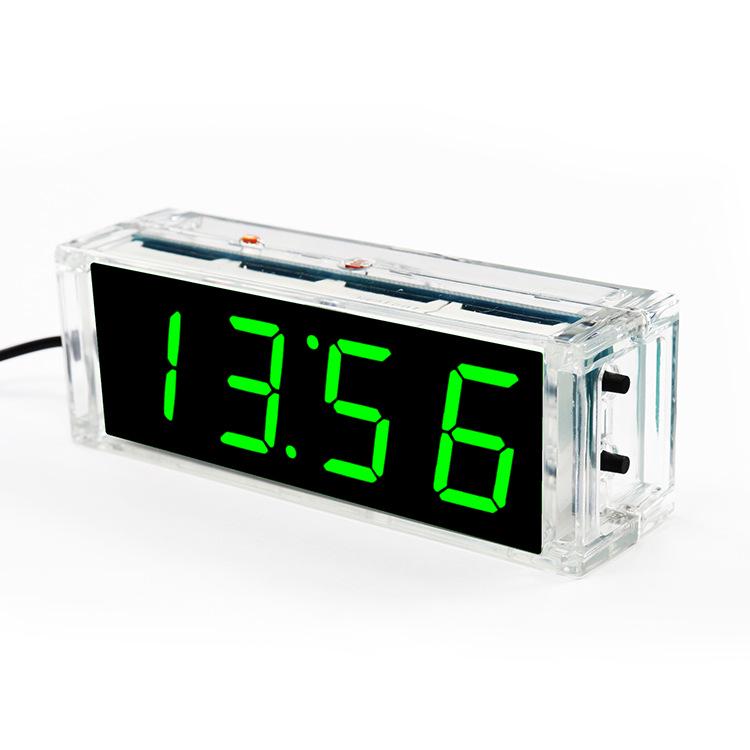 Light-Controlled 1-inch LED Nixie Tube DIY Digital Clock Kit with Microcontroller and Case