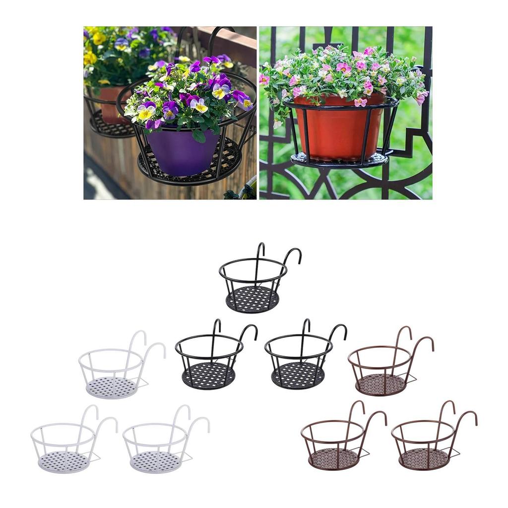 3 Pieces Hanging Planters Basket Home Railing Round Hanging Railing Planter