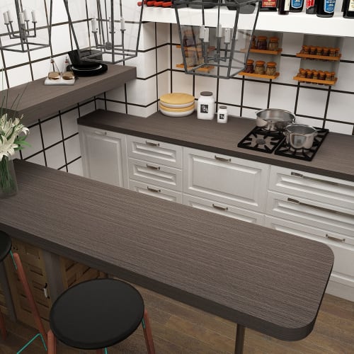 Boobest Dark Gray Wood Grain Wallpaper Sticker, 80cm Wide X 400cm Long, Peelable, Waterproof, Stain-Resistant, Easy To Clean, Large Size, Wood Grain S