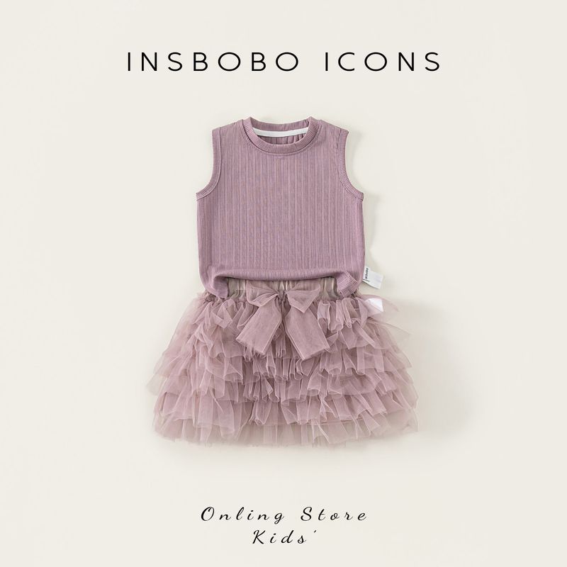 Insbobo Детская летняя одежда Женская детская модная короткая юбка Purple 100