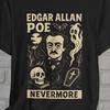 Maglietta Edgar Allan Poe Nevermore Stile Fumetto Maglietta con Grafica Corvo Maglietta Nera Stile Horror Gotico Regalo Per Amante della Letteratura