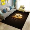 3D-Bitcoin-Teppich, groß, Teppich für Wohnzimmer, Schlafzimmer, Sofa, Küche, Fußmatte, Dekoration, Kinder spielen, rutschfeste Bodenmatte