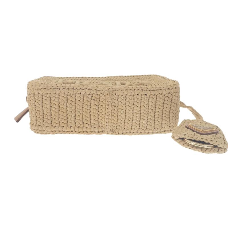 PRADA  1BH196 Shoulder Bag natural/beige Raffia/leather Women