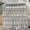 Striped Jacquard Throw Blanket, Cozy Sofa Fashion Decor Gift for Families Friends on Holidays Birthdays
