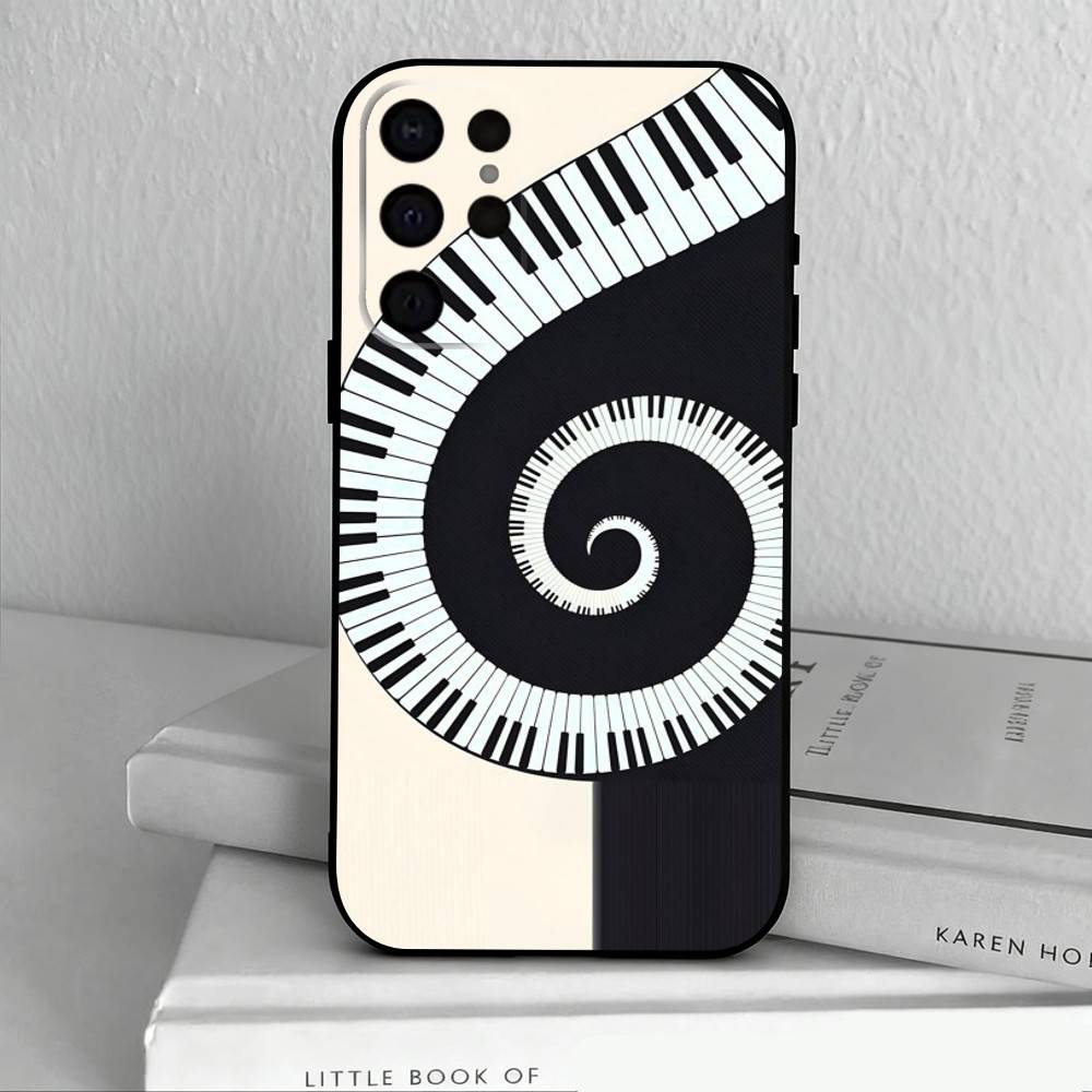 Keyboard Art Piano   Phone Case For Samsung S25,S24,S21,S22,S23,S30,Ultra,S20,Plus,Others Soft Black Cover