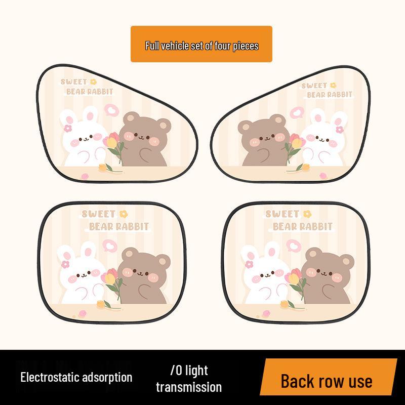Summer Car Sunshade Curtains - Heat Insulation, Opaque Static Adsorption for Interior Side Windows