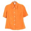 HERMES 100% Linen Short Sleeve Shirt tops 38 OrangeUsed