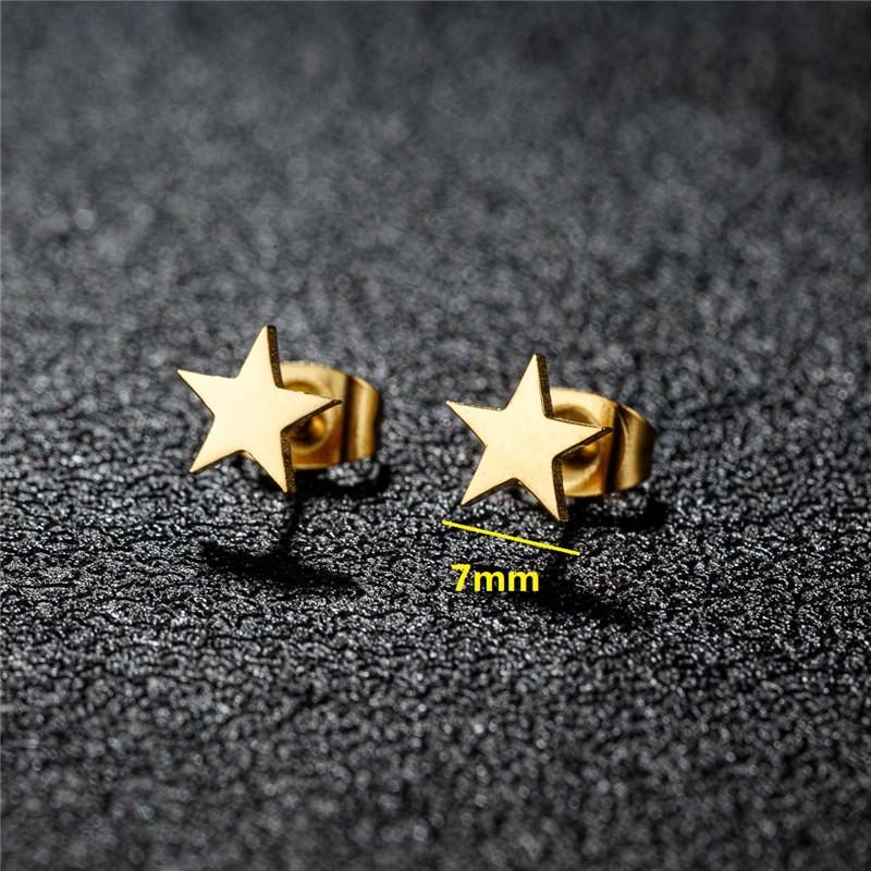 Stainless Steel Geometric Stud Earrings for Women Minimalist Circle Triangle Star Ear Studs Horseshoe U Shaped Earings oorbellen