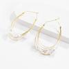 Exquisite Layered Large Circle Earrings Korean Trendy Wedding Earing Pearl Big Hoop Earrings  Girl
