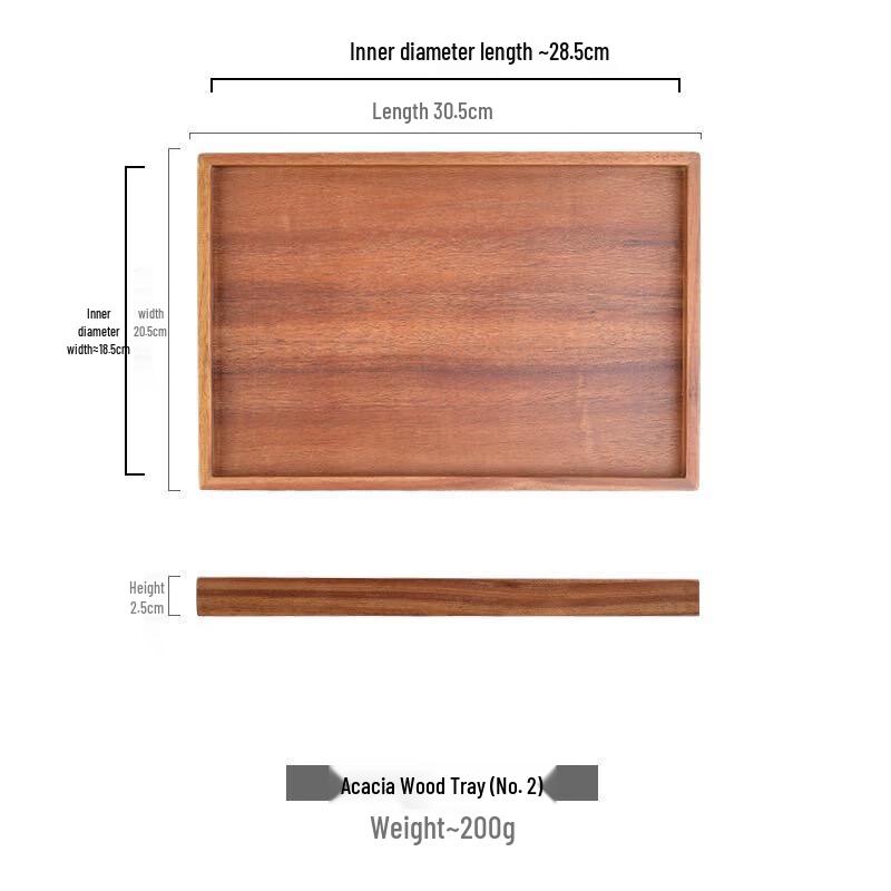 Japanese Style Rectangular Wooden Serving Tray
