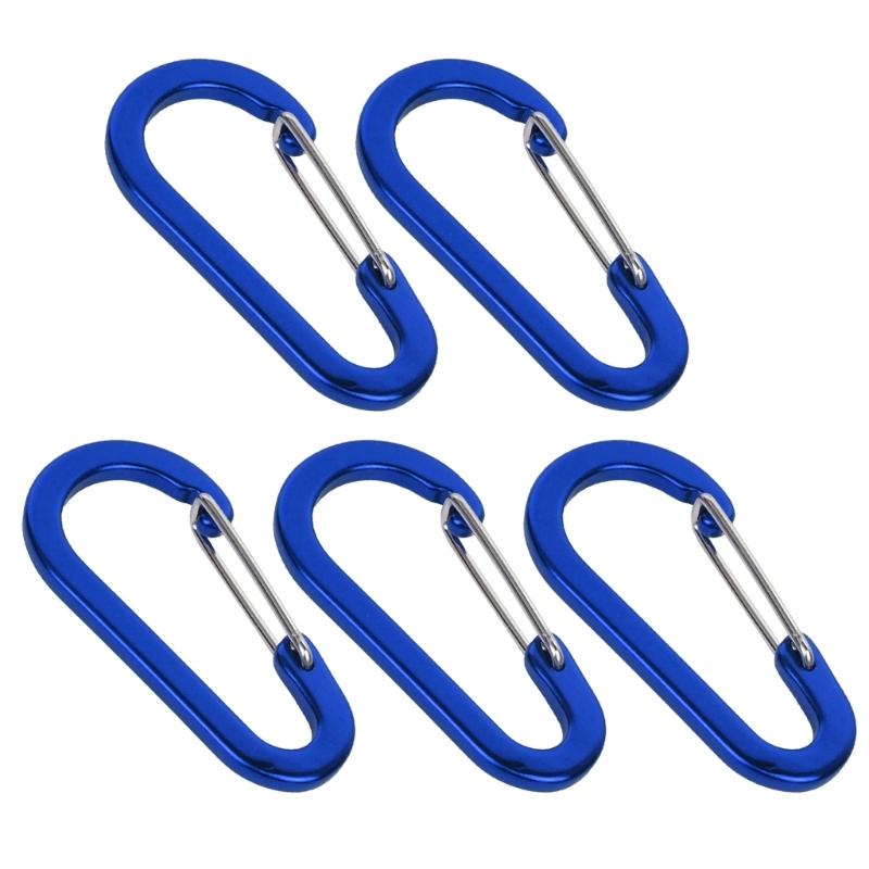 5Pcs Aluminum Alloy Spring Snap Hooks Carabiner Clips Outdoor Camping Multi-Tool