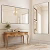Square Wall Mounted Mirror 36" x 72" Mirror with Aluminium Alloy Frame