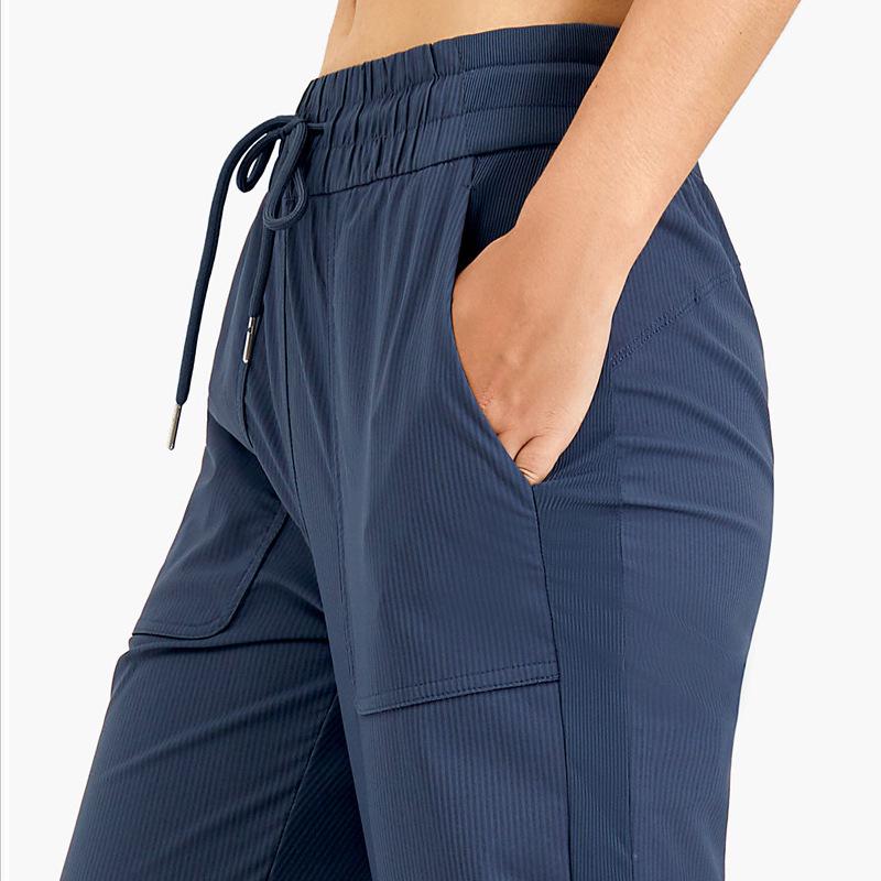 Women's Body Shaping Casual Running Pants with Drawstring Pockets - Breathable Yoga Fitness Trousers