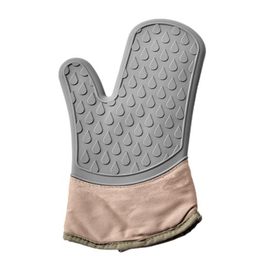 1Pc Oven Mitt Easy To Clean Non-slip Heat Resistant Anti-scald Silicone BBQ Tray Microwave Glove for Bakery