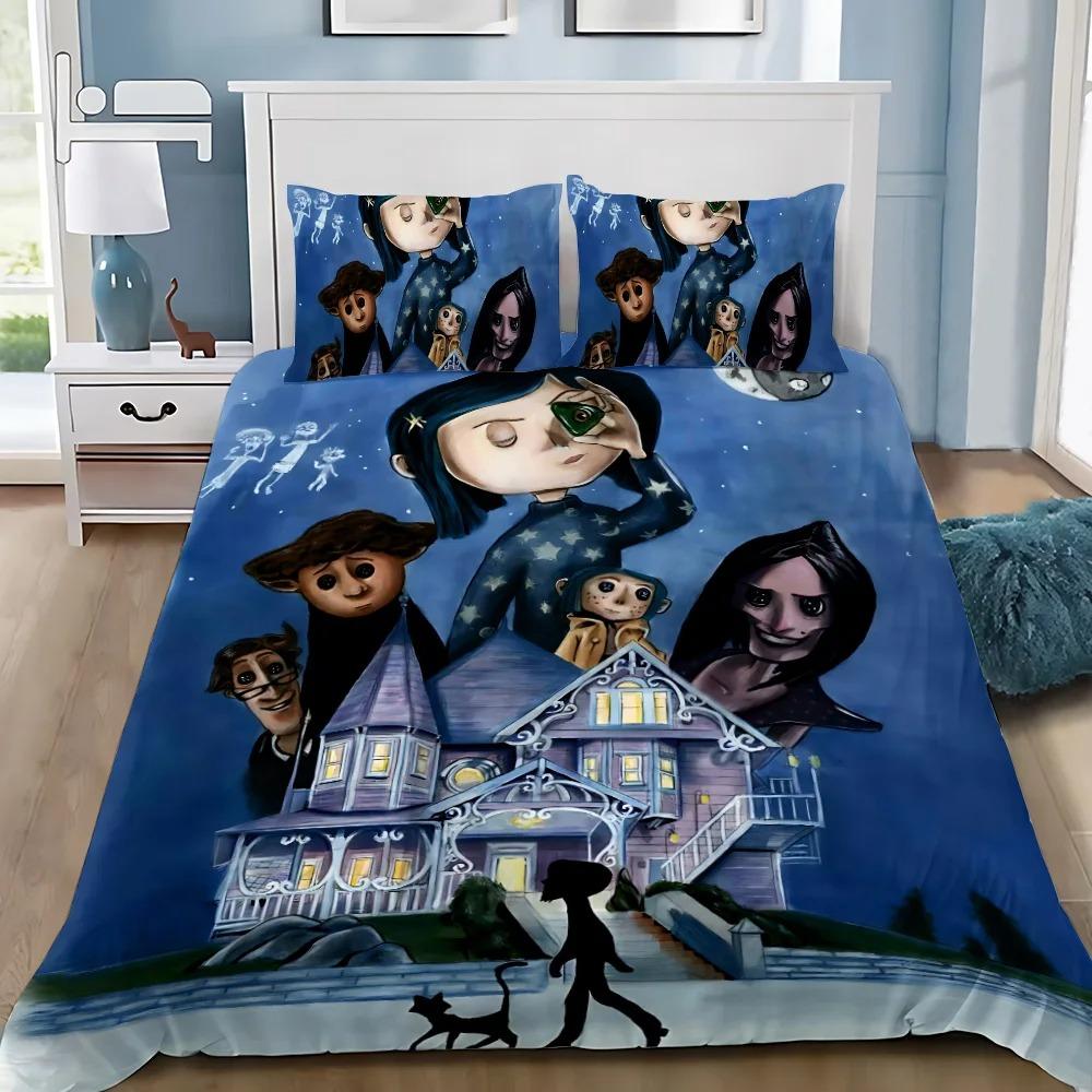 Exquisite Coraline Wallpaper Anime Digital Printing Bedding Set Duvet Cover Comforter Bed Youth Kids Girl Boys Gift