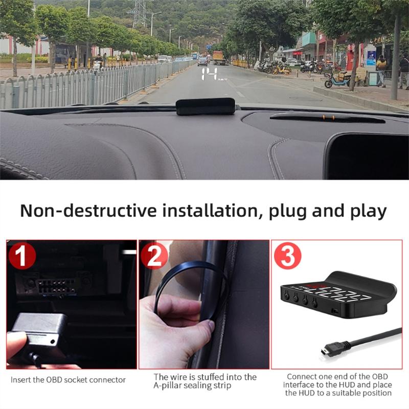 Car Electronics Head-Up Display HUD Projector Digital Speed Warning Alarm Meter