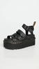 Martens Blaire Quad Strap Sandals Thick Sole Black Hydro Leather Black Hydro Black Black Dr. [27296001 SS22]