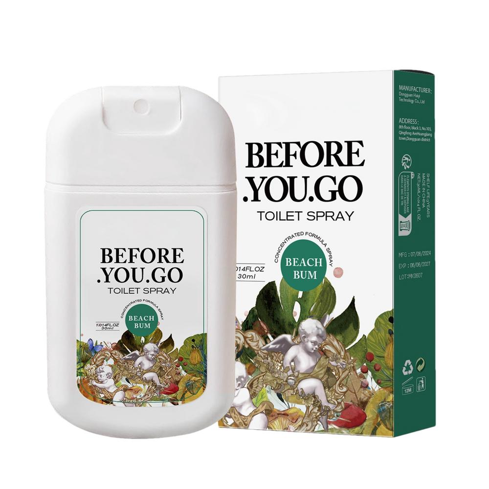 Туалетный спрей Extra Long Lasting Before You Go Туалетный спрей Освежитель воздуха для ванной Устранитель запаха Poo Be Gone Туалетный спрей 30 мл белый