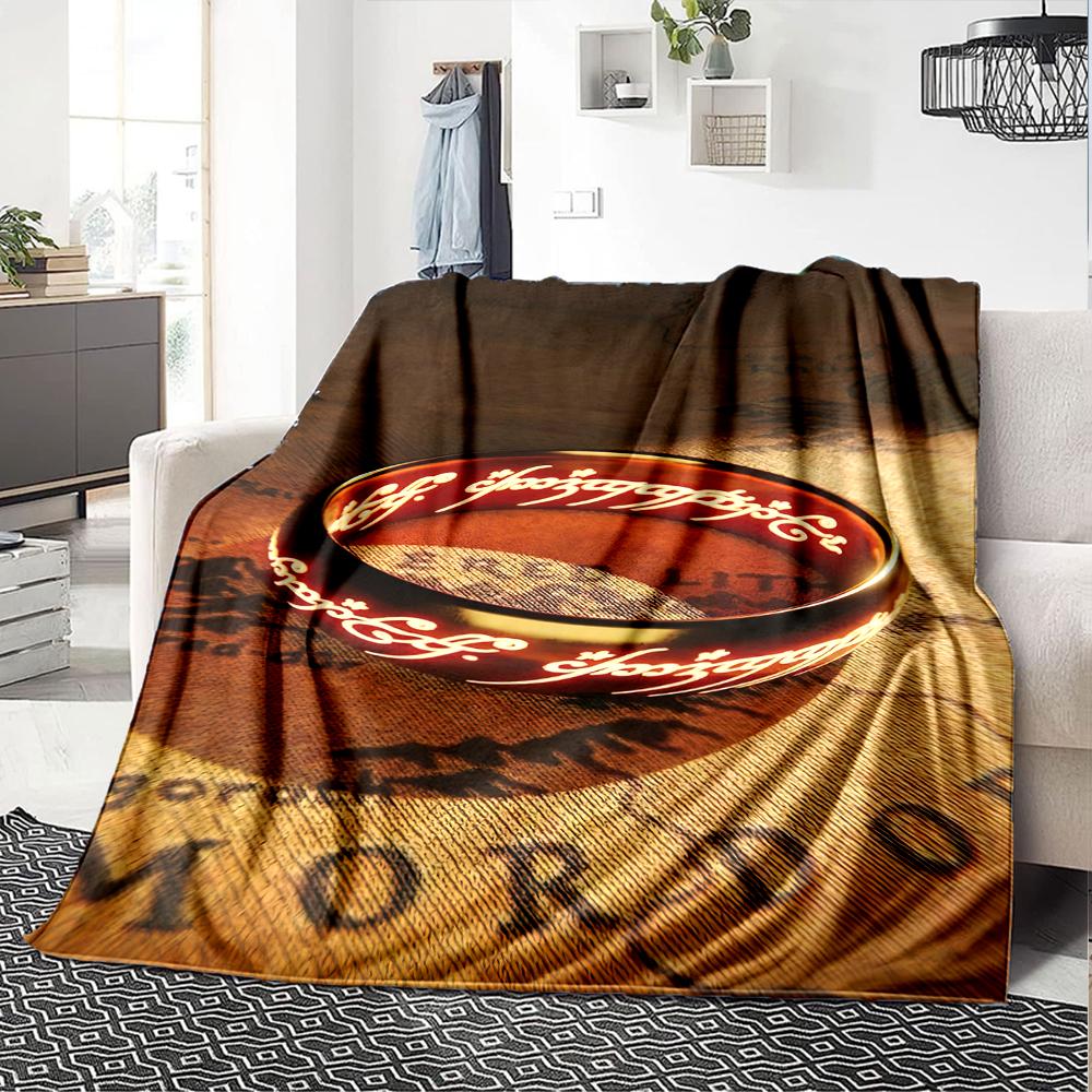 1PC The Lord of the Rings printed blanket, all season lightweight home office outdoor nap multifunctional blanket A10