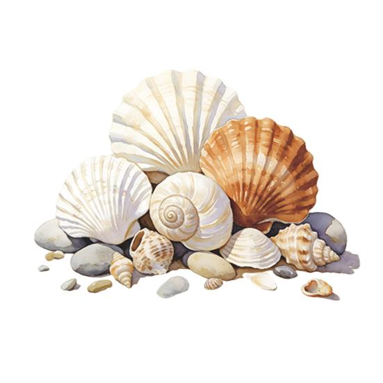 Yousheng Seashell & Conch Toilet Seat Sticker, Beach Water Tank Sticker, Waterproof PVC Toilet Seat Cover Decal, Self-Adhesive Toilet Lid Decals for A