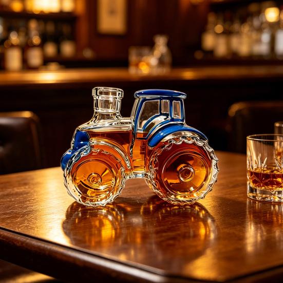 Butelka Whiskey w Kształcie Traktora, Pojemnik na Whiskey w Kształcie Pojazdu, Dekoracyjny Karafka do Wina Kieliszek Liquory do Domu Kuchni Baru