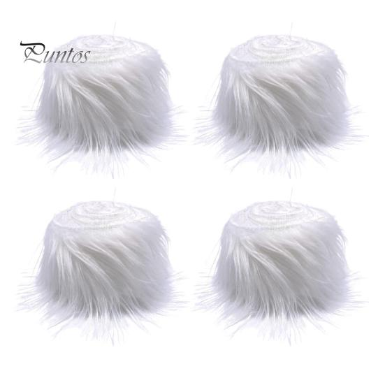 Lot de 4 garnitures en fausse fourrure de renard et de chat, accessoire de coussin pour le visage à rayures artificielles, garniture de guirlande en tissu de fourrure, accessoire de costume