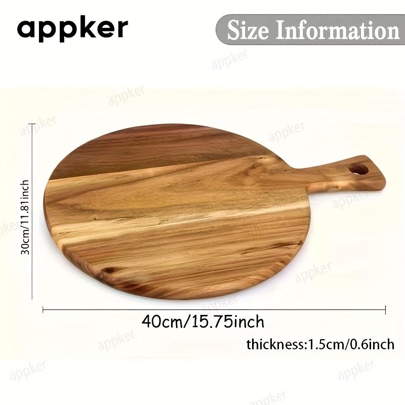 Acacia Wood Cutting Board with Handle Wooden Chopping Board, Suitable for Kitchen Meat Bread Serving Board Cooked Food Chopping