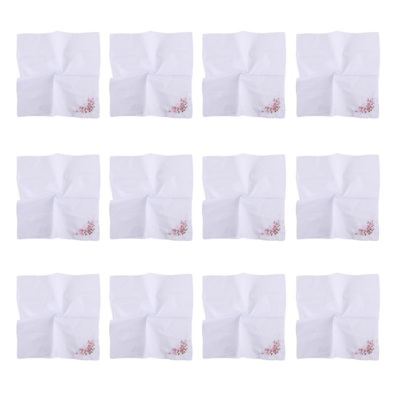 

12pcs Plain Colored Handkerchief Elegant Women Handkerchief Pocket Square Head Scarf for Party Scarves