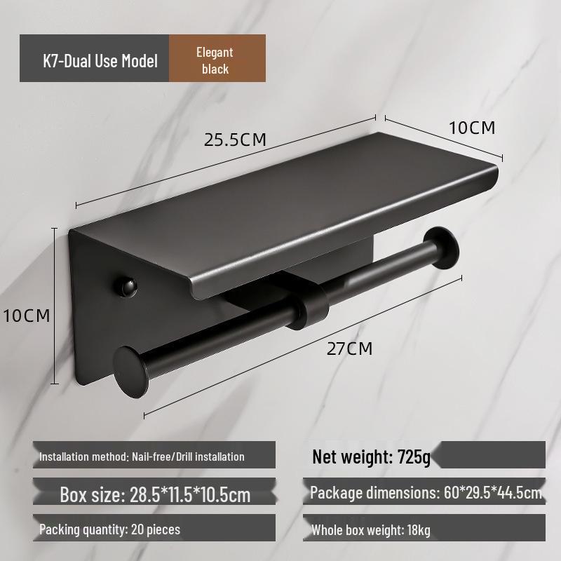Wandmontierter Taschentuch- und Handyhalter aus Edelstahl