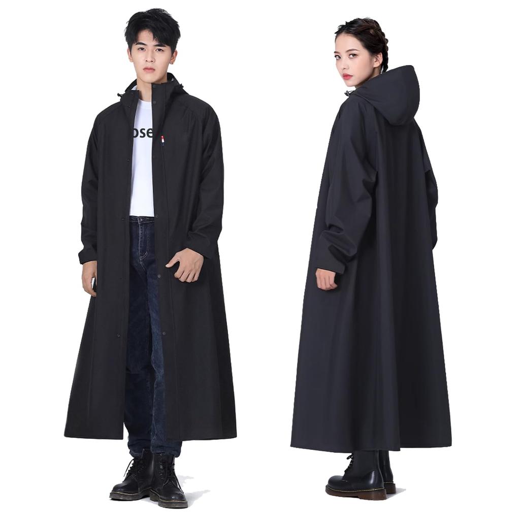 Vivirose Regnjakke for 2025 Ny og Poncho med for og Motorsykkel Lang Vindtett og Unisex Inkluderer Oppbevaringspose Sykling, Design, Dame Herre,