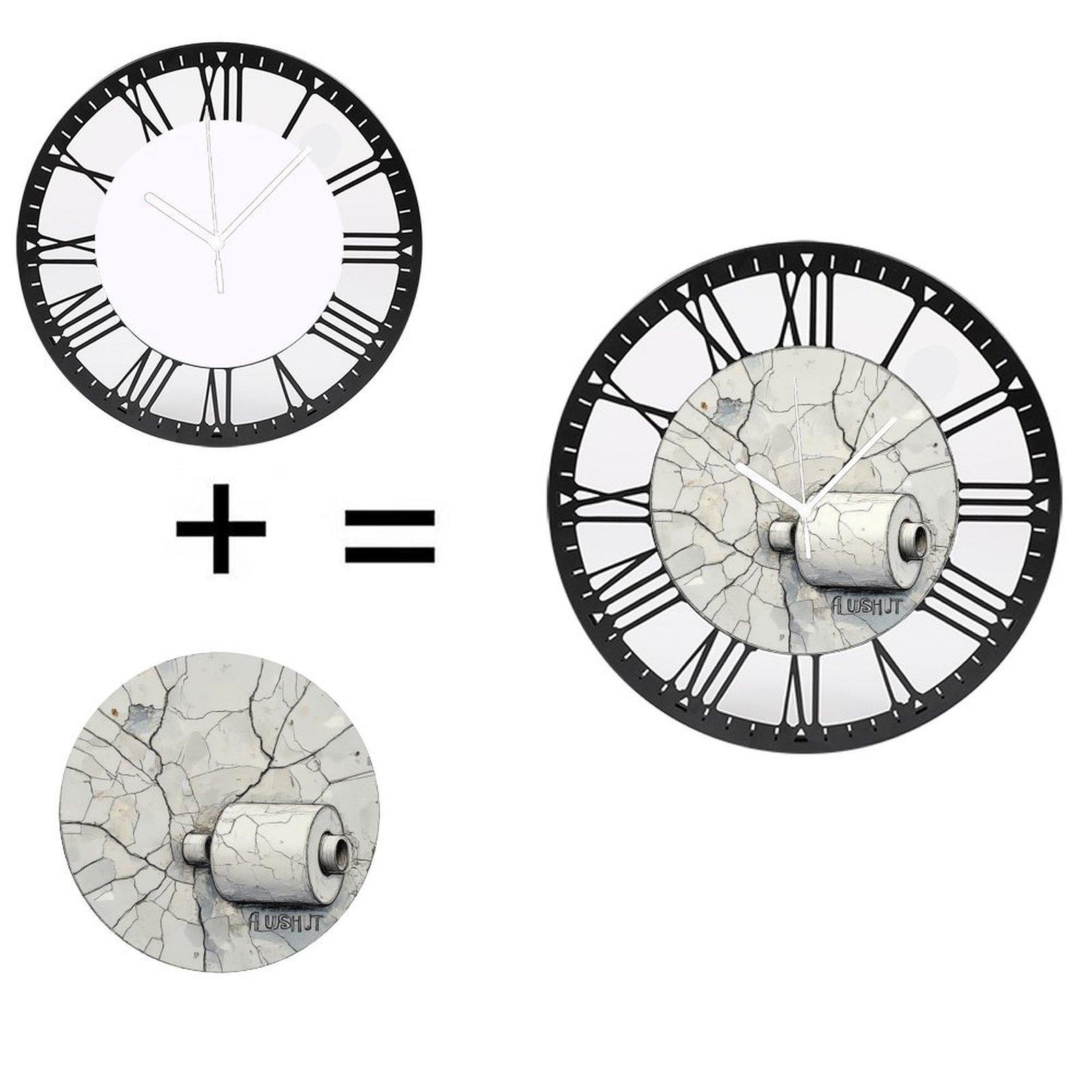 25cm Circular Metal Wall Clock Made of Iron with Roman Numeral Index (White,10 inch(25.40cm)) белый