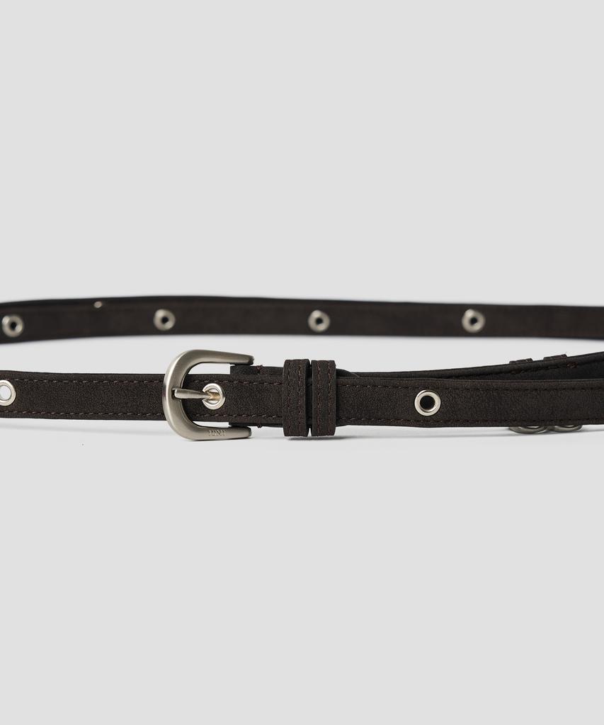 TTUDEMENT Eyelet Long Belt Brown