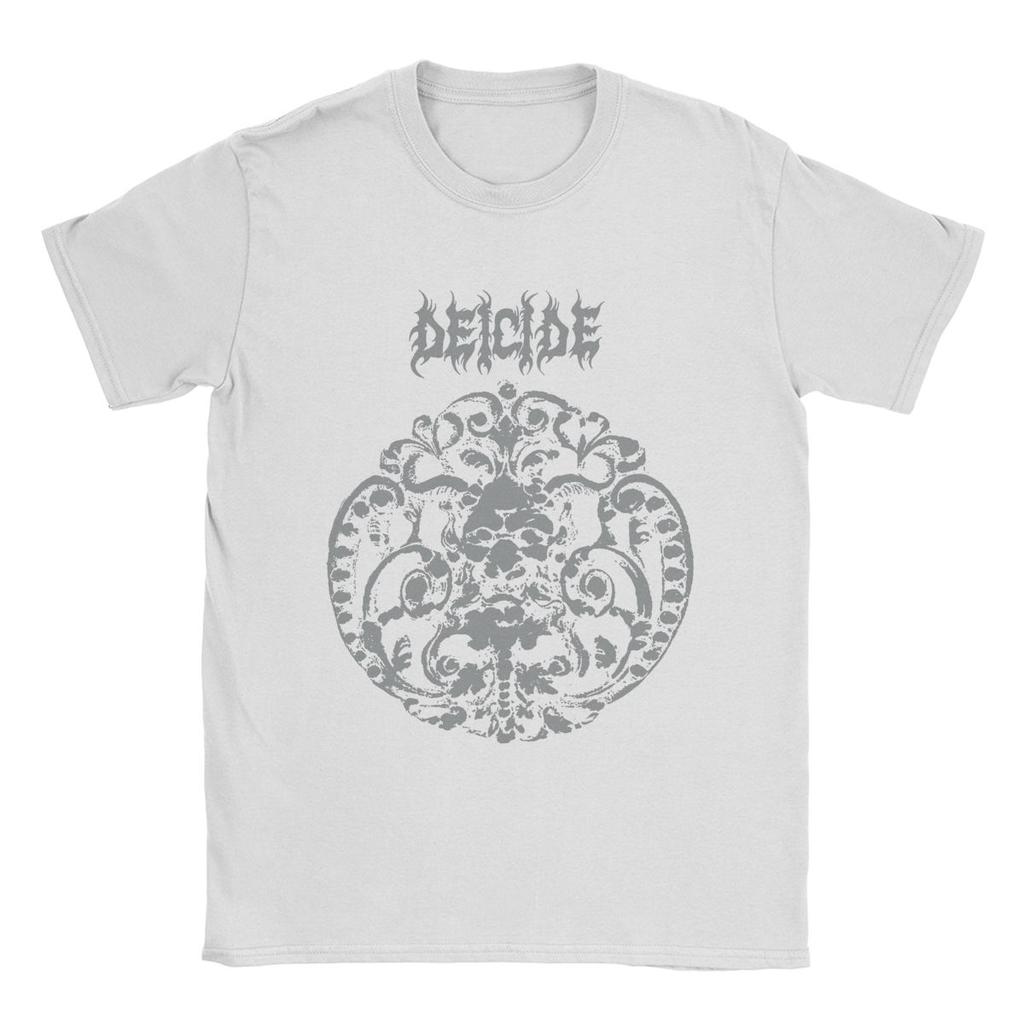 Men T-Shirt Deicide Novelty Cotton Tee Shirt Short Sleeve Band T Shirts Round Neck Tops Graphic