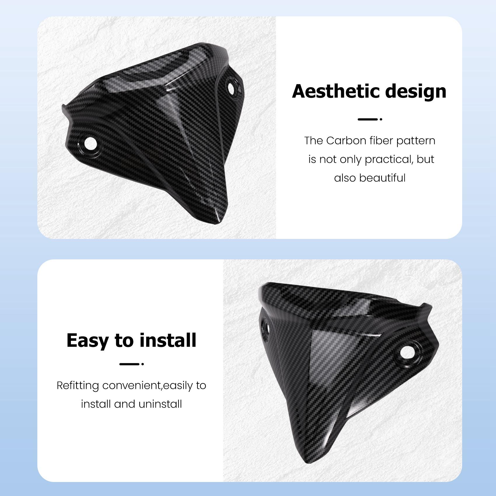 L10A Motorcycle Upper Front Nose Fairing Cover Cowl Panel For Yamaha MT-03 MT03 FZ03 - Windshield Motor Deflector Carbon Fiber Pattern