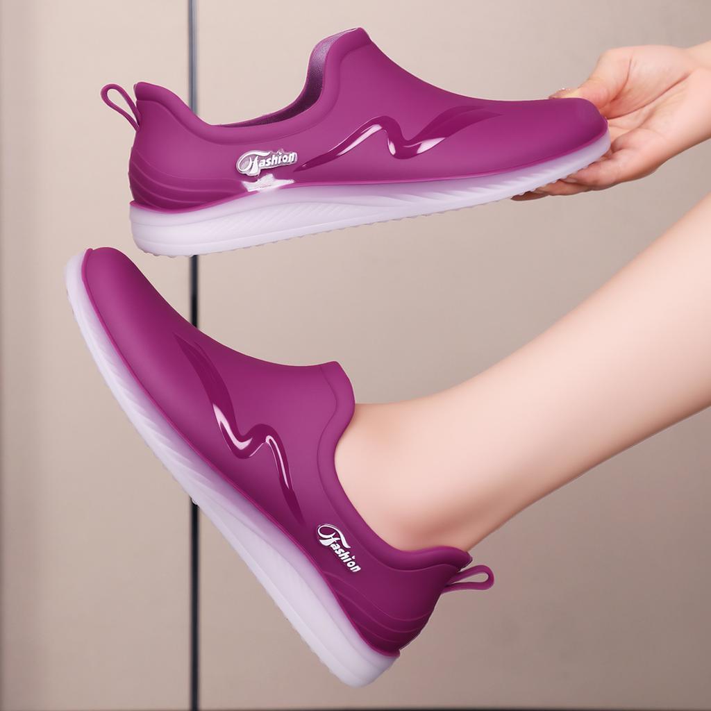 New waterproof shoes women's rain shoes low-top lightweight four-season rubber shoes work non-slip short tube rain boots
