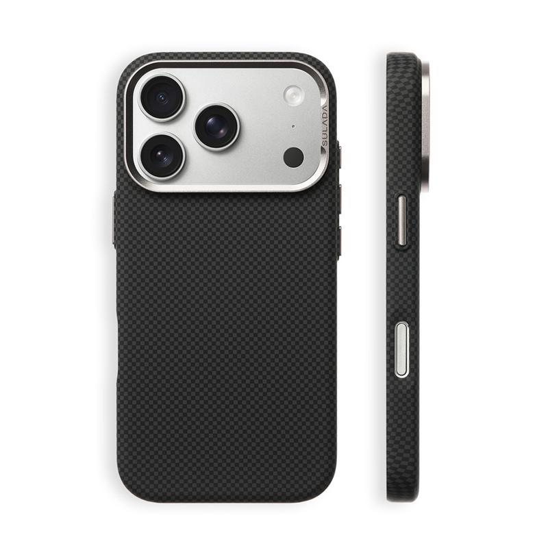 

For Magsafe Magnetic Trendy Grids Pattern Hard Armor Case for iPhone 17 17Pro 16Pro 17Pro Max Metal Lens Frame Matte Hard Cover For iPhone 16