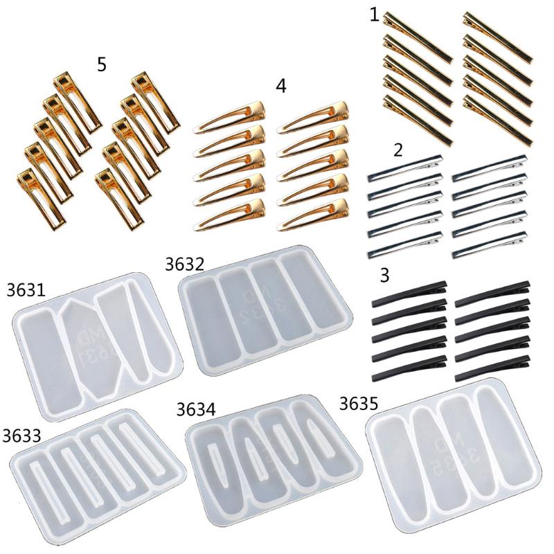 

Украшения Изготовление ручной работы Барретт Силиконовой Epoxy смолы формы DIY волосы Pin Акриловая плесень Аллигатор Волосы клип формы ювелирных изделий