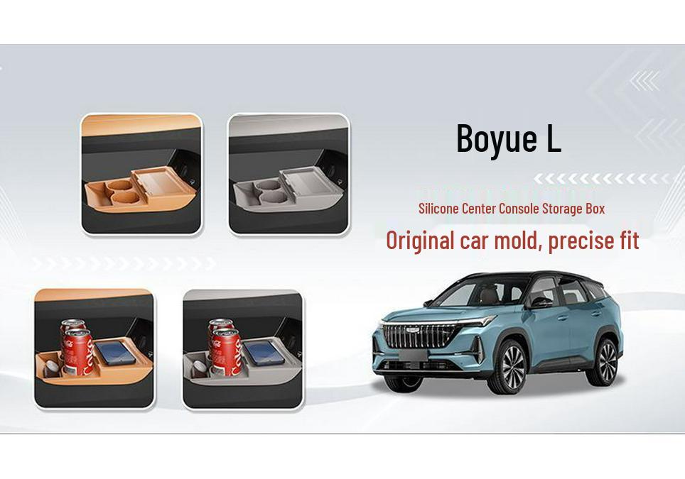 Boyue L Center Console Storage Box: Fits 25 Models, Original Color Silicone, Interior Upgrade, Car Modification Accessory