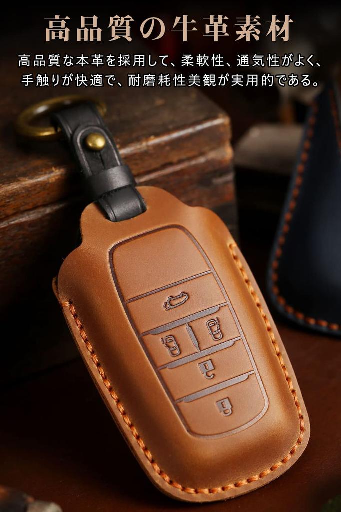 Toyota Schlüsseletui Toyota Neuer Alphard Smart Key Etui Schlüsselhülle Echtes Leder 5 Knöpfe Luxuriös Stilvoll Toyota Exklusiv Acryl Schlüsselhülle Schlüsselanhänger
