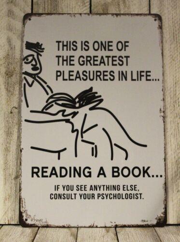 

mOne of the Greatest Pleasures in Life is Reading a Book Tin Metal Sign FunnyAluminum 20x30cm（7.8x11.8inch）