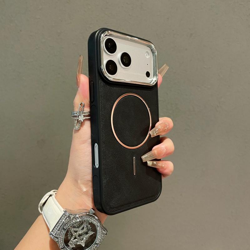 Business Leather Defender For Magsafe Case for iPhone 17 16 15 14 13 12 Pro Max Wireless Charging Magnetic Rugged Bumper Cover