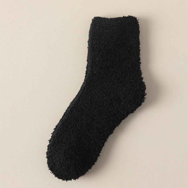 Coral Fleece Socks, Women's Autumn and Winter Sleep Socks, Warm and Non-shedding Mid-calf Socks, Thick Socks