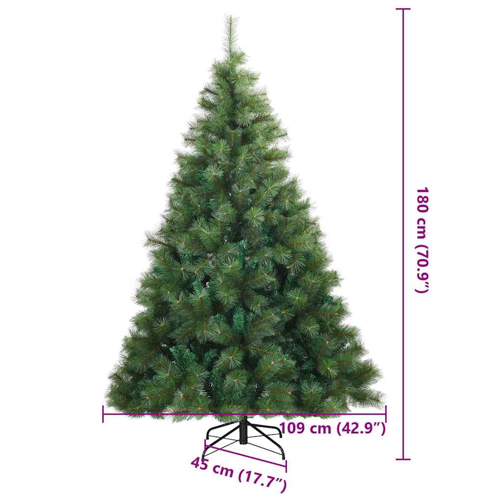 Artificial Christmas Tree with 300 LEDs Green 180 cm PE and PVC