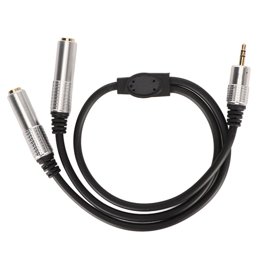 3.5mm to Dual 6.35mm Cable Male to Dual Female Plug and Play Y Splitter Cord for Microphone Speaker