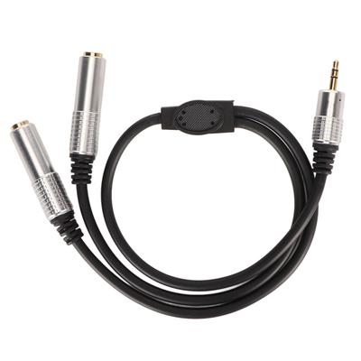 3,5mm na Dvojitý 6,35mm Kabel Samec na Dvojitý Samice Plug and Play Y Rozbočovací Kabel pro Mikrofon Reproduktor