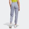 Adidas Healing Crystals Inspired Solid Color Logo Letter Print High Waist Cuffed Sports Pants Women Bottoms Silver Gray Violet IC0808
